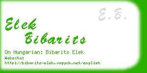 elek bibarits business card